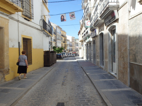 Cycling through the streets of Montefrío.